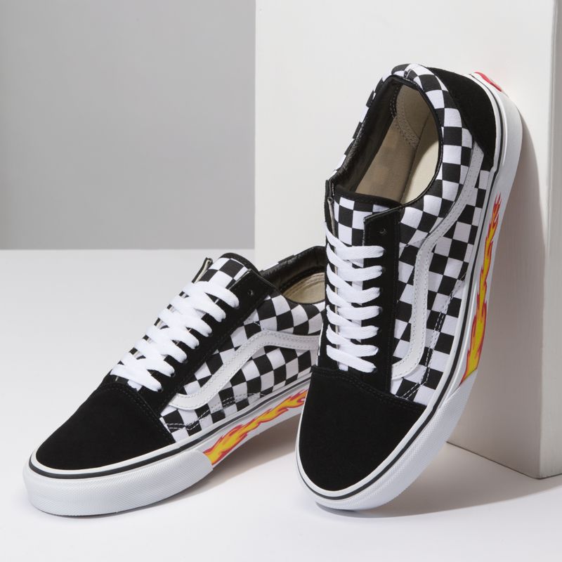 Bajos Vans Old Skool Hombre Blancos Negros | Mexico-FBN349216