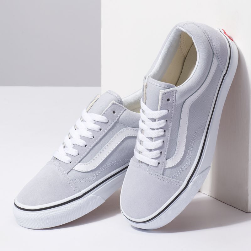 Bajos Vans Old Skool Hombre Grises Blancos | Mexico-DLH936184