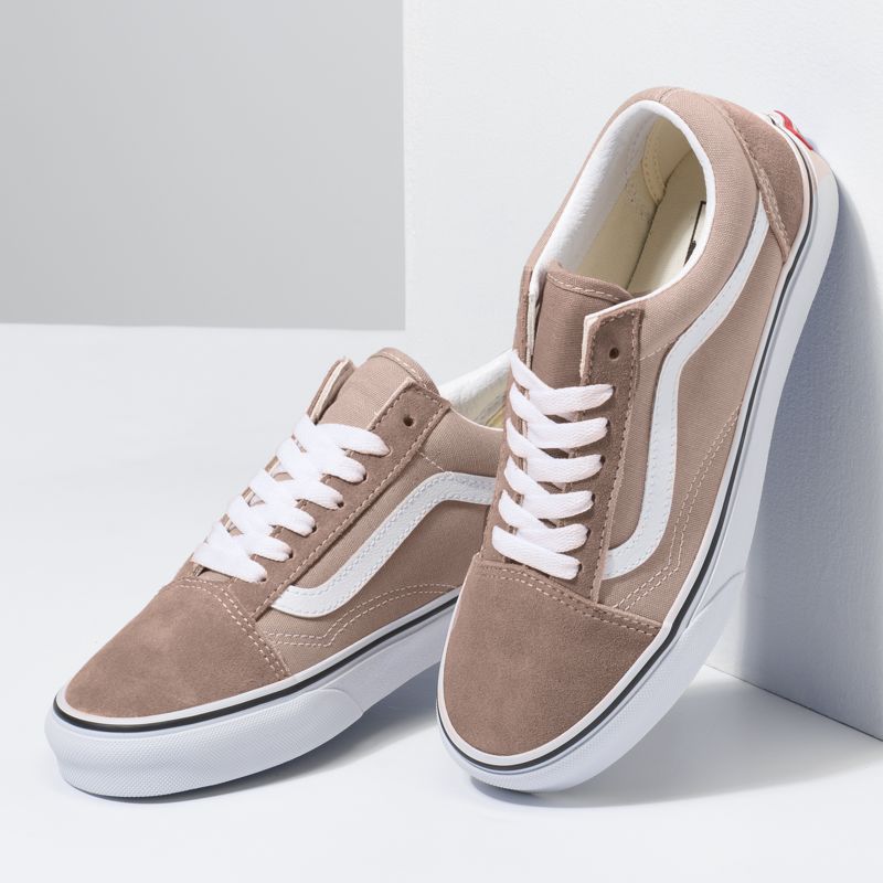 Bajos Vans Old Skool Hombre Kaki Blancos | Mexico-ADQ435916