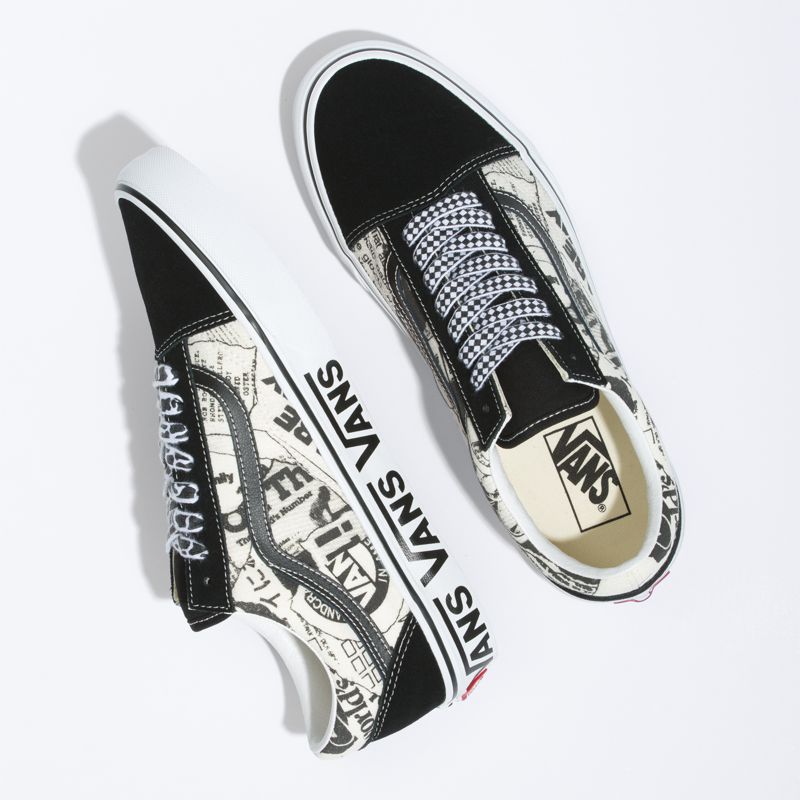 Bajos Vans Old Skool Hombre Negros Blancos | Mexico-TNP840769