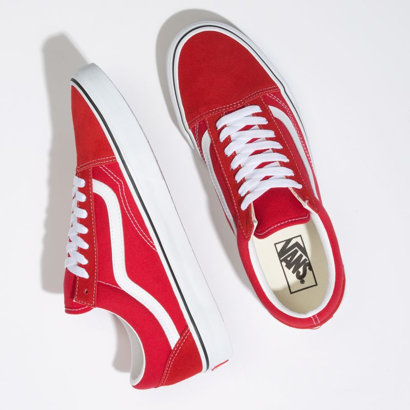 Bajos Vans Old Skool Hombre Rojos Blancos | Mexico-FYX068745