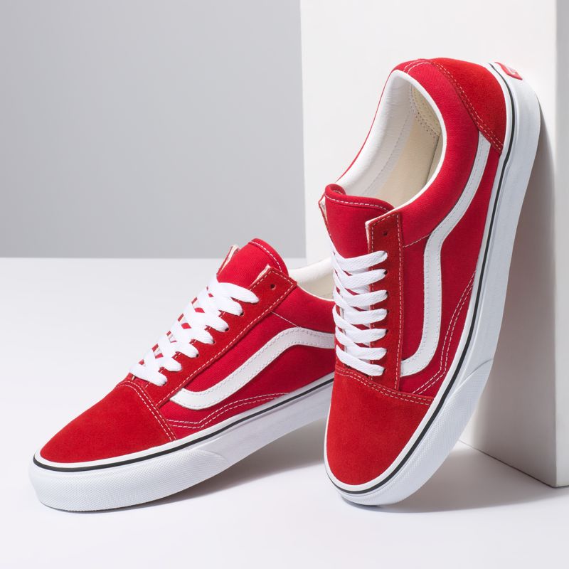 Bajos Vans Old Skool Hombre Rojos Blancos | Mexico-FYX068745