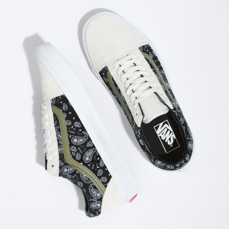 Bajos Vans Old Skool Mujer Blancos Negros | Mexico-VGK045932