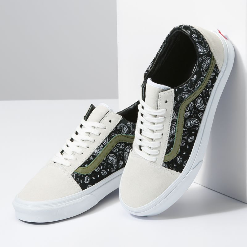 Bajos Vans Old Skool Mujer Blancos Negros | Mexico-VGK045932