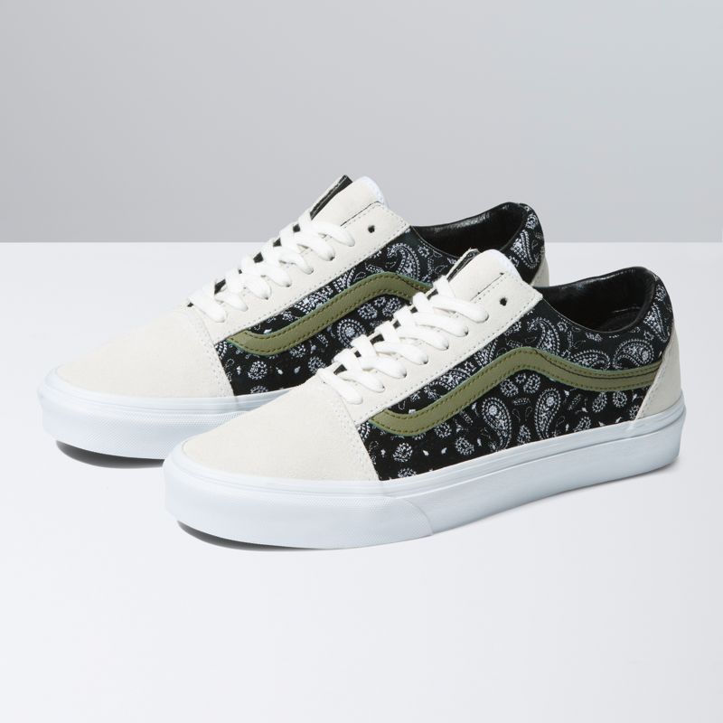 Bajos Vans Old Skool Mujer Blancos Negros | Mexico-VGK045932