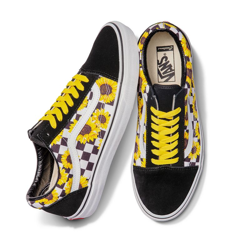 Bajos Vans Old Skool Mujer Flores Naranjas | Mexico-SKZ807654