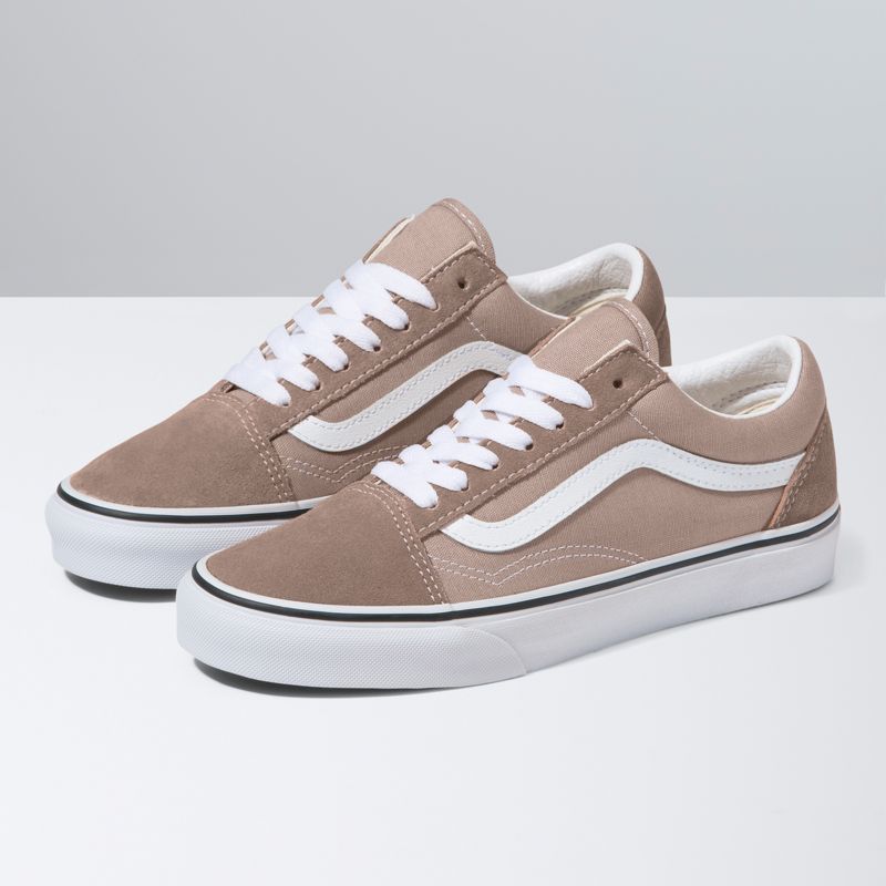 Bajos Vans Old Skool Mujer Kaki Blancos | Mexico-PLV425963