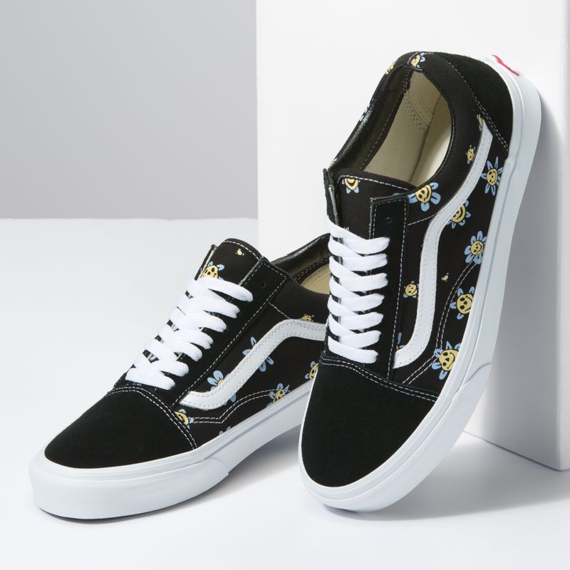 Bajos Vans Old Skool Mujer Negros Amarillos | Mexico-SVZ507623