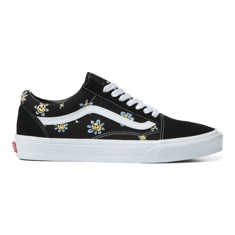 Bajos Vans Old Skool Mujer Negros Amarillos | Mexico-SVZ507623