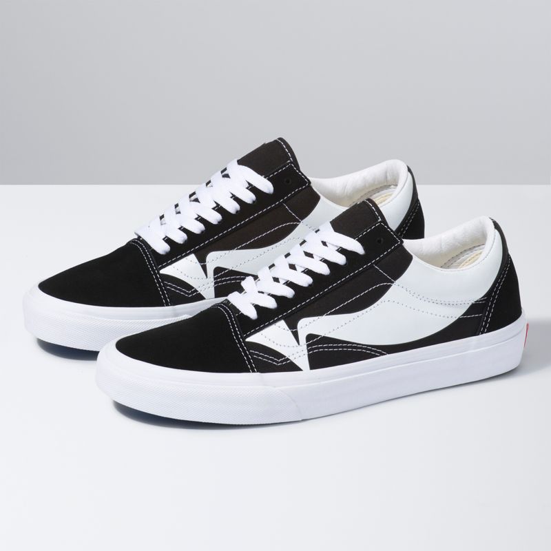 Bajos Vans Old Skool Mujer Negros Blancos | Mexico-ARK649701