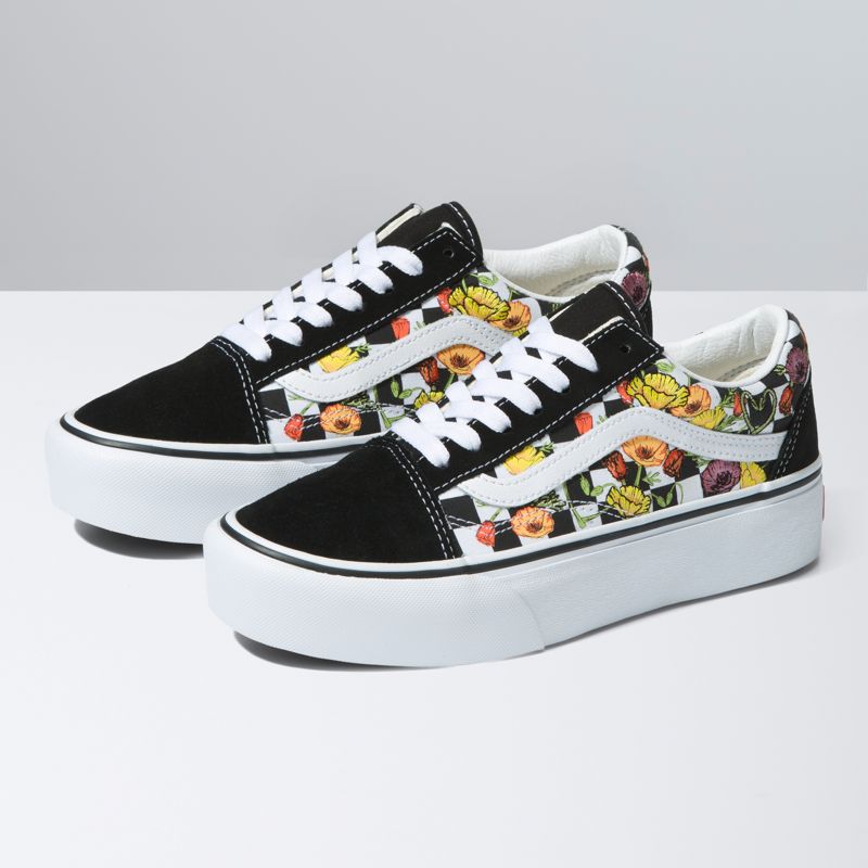 Bajos Vans Old Skool Plataforma Hombre Negros Multicolor | Mexico-FMT826350