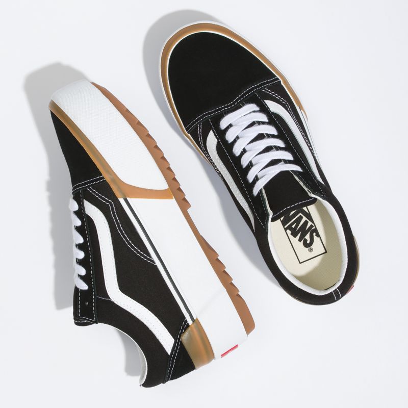 Bajos Vans Old Skool Stacked Mujer Negros Blancos | Mexico-SAM158237