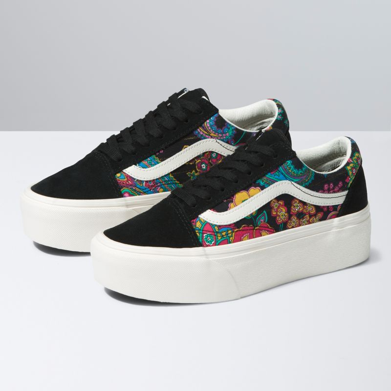 Bajos Vans Old Skool Stackform Hombre Negros | Mexico-PUH742908