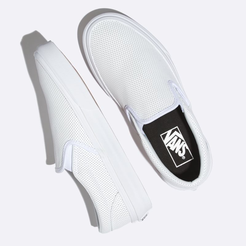 Bajos Vans Perf Cuero Hombre Blancos | Mexico-REL094871