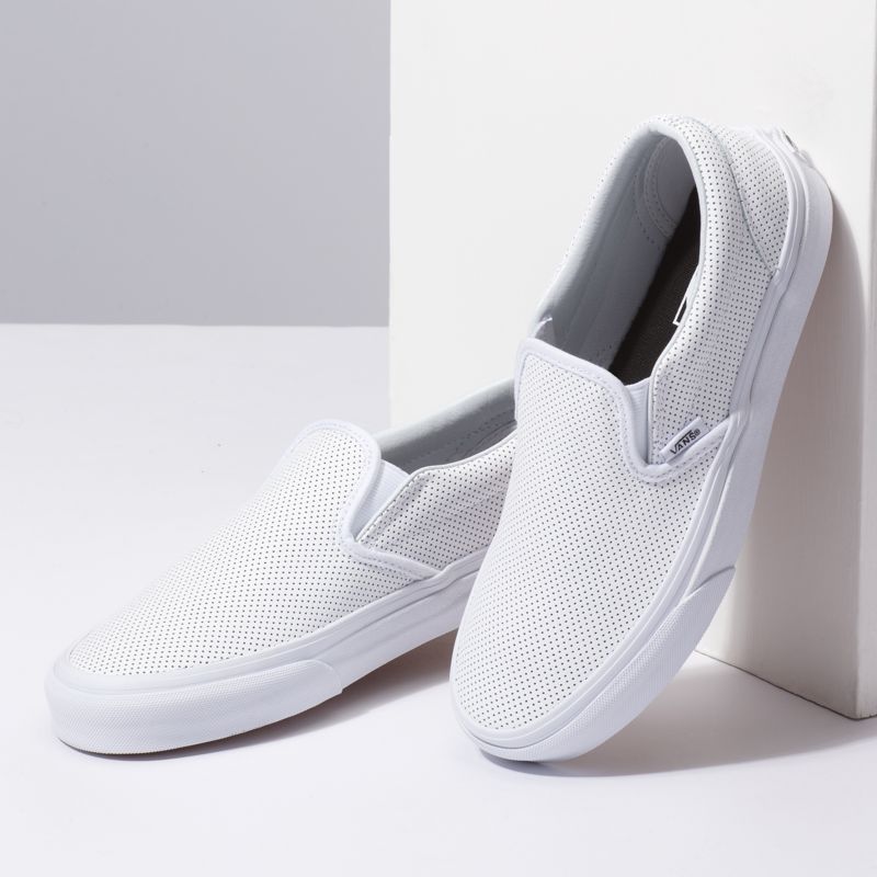 Bajos Vans Perf Cuero Hombre Blancos | Mexico-REL094871