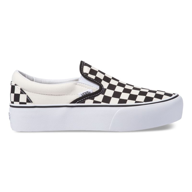 Bajos Vans Plataforma Hombre Negros Blancos | Mexico-IJA870315