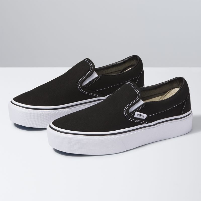 Bajos Vans Plataforma Mujer Negros | Mexico-KOV748520