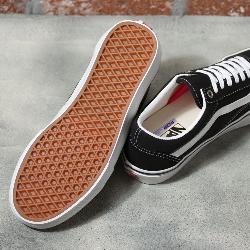 Bajos Vans Skate Old Skool Hombre Negros Blancos | Mexico-DVU210485