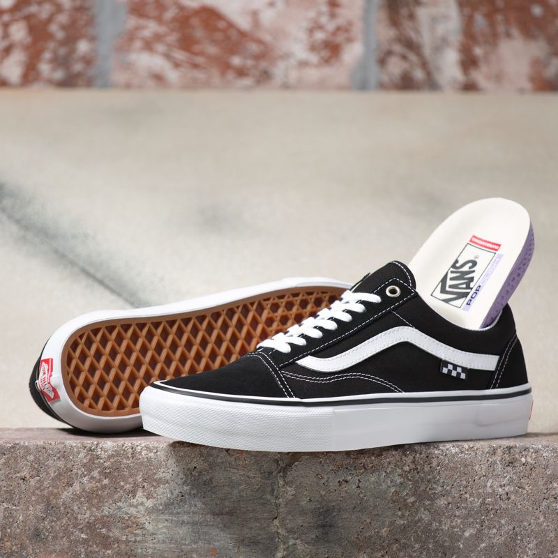 Bajos Vans Skate Old Skool Hombre Negros Blancos | Mexico-DVU210485