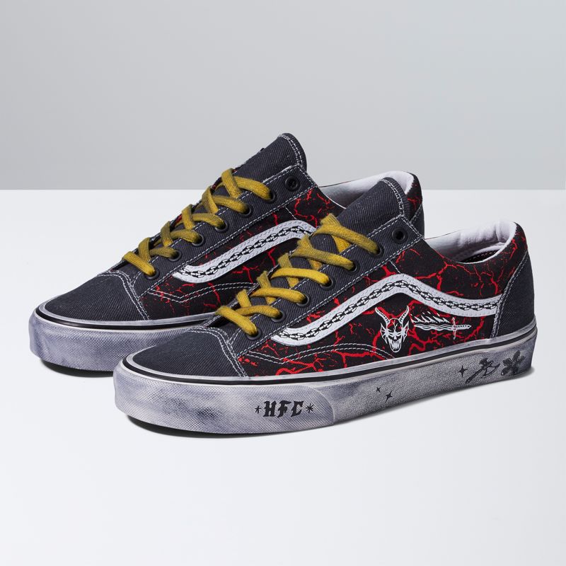 Bajos Vans Vans X Stranger Things Estilo 36 Mujer Negros Rojos | Mexico-BOQ263598