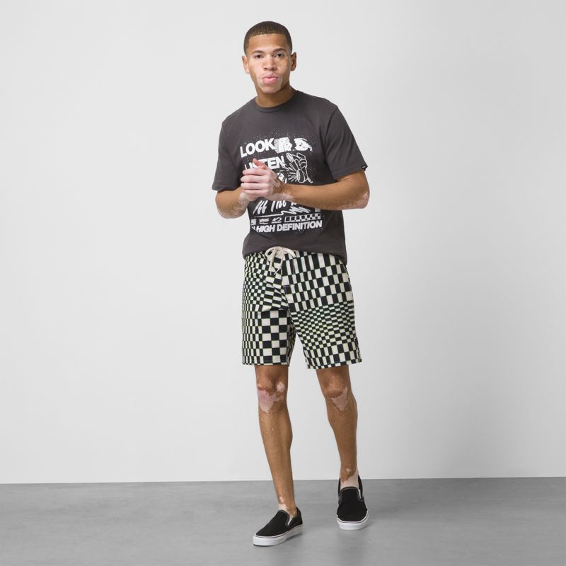 Bermudas Vans Skewed Checkerboard 18'' Hombre Blancos | Mexico-SXP452183