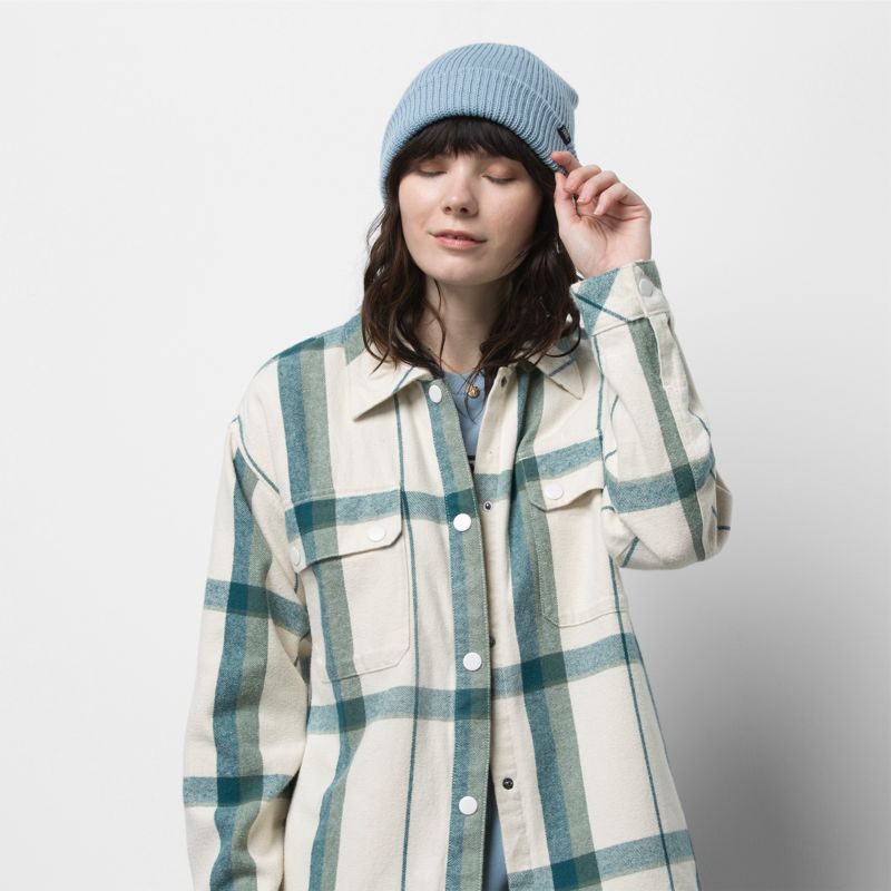 Camisas Vans Hal Plaid Shacke Mujer Blancos | Mexico-NGH204736