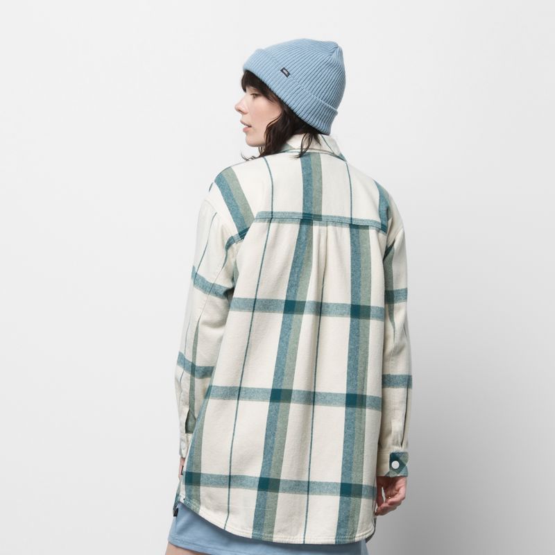 Camisas Vans Hal Plaid Shacke Mujer Blancos | Mexico-NGH204736