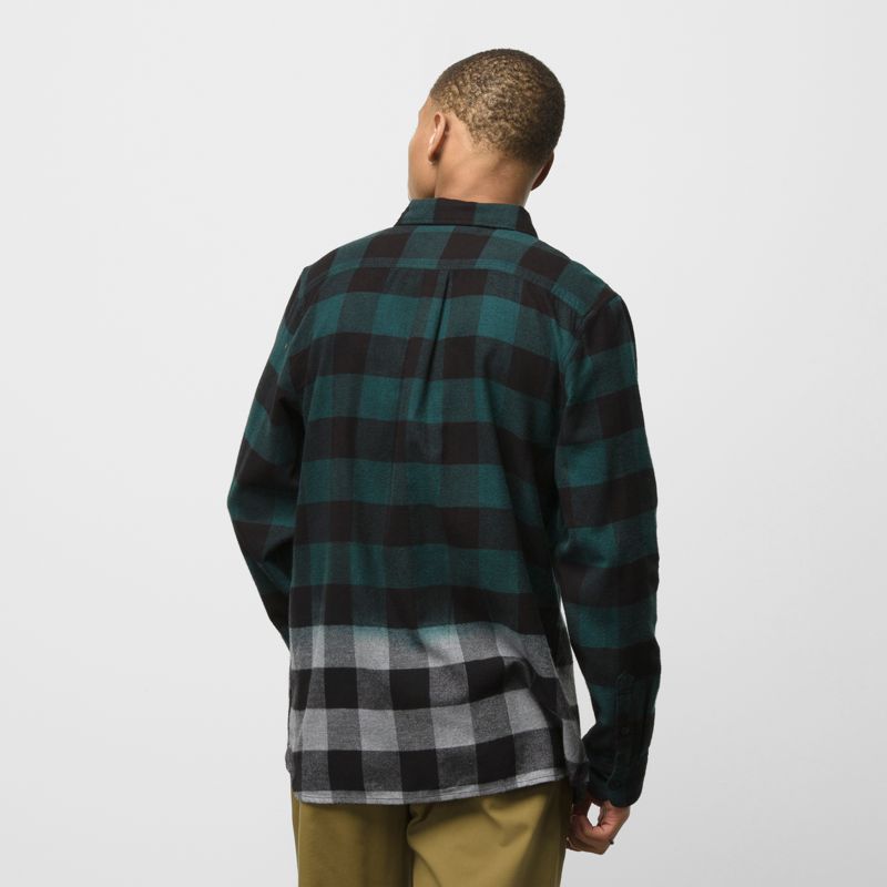 Camisas Vans Princeton Ombre Flannel Hombre Turquesa Oscuro | Mexico-ZUD974302