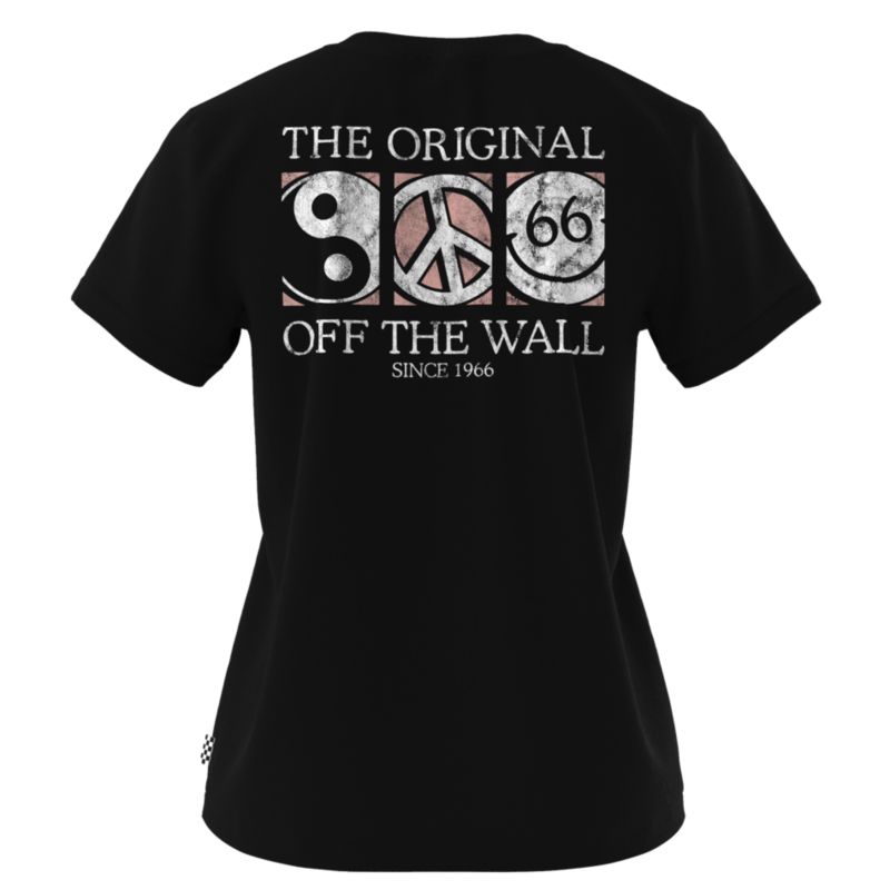 Camiseta Vans 66 Icons Crew Mujer Negros | Mexico-CWP920134