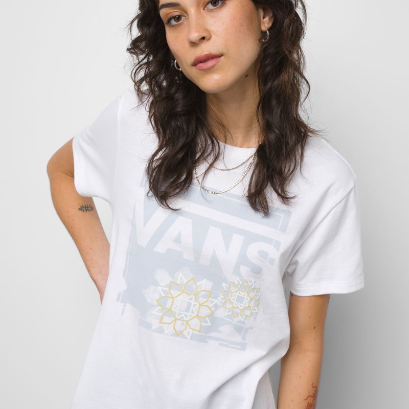 Camiseta Vans Acadia Mujer Blancos | Mexico-PUT098423