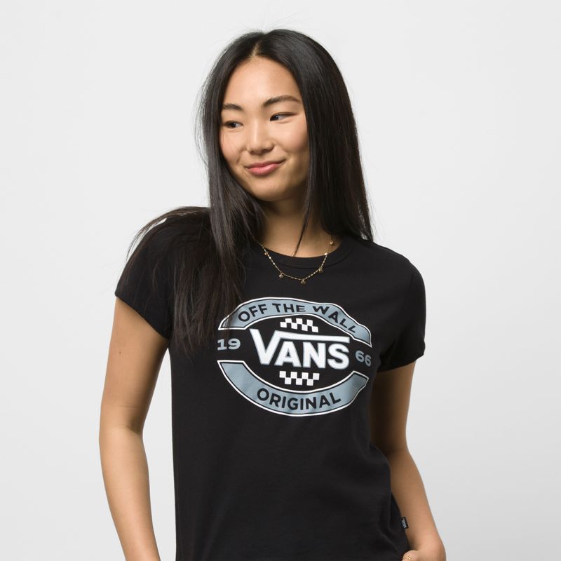 Camiseta Vans Center Fire Mujer Negros | Mexico-JIF591376