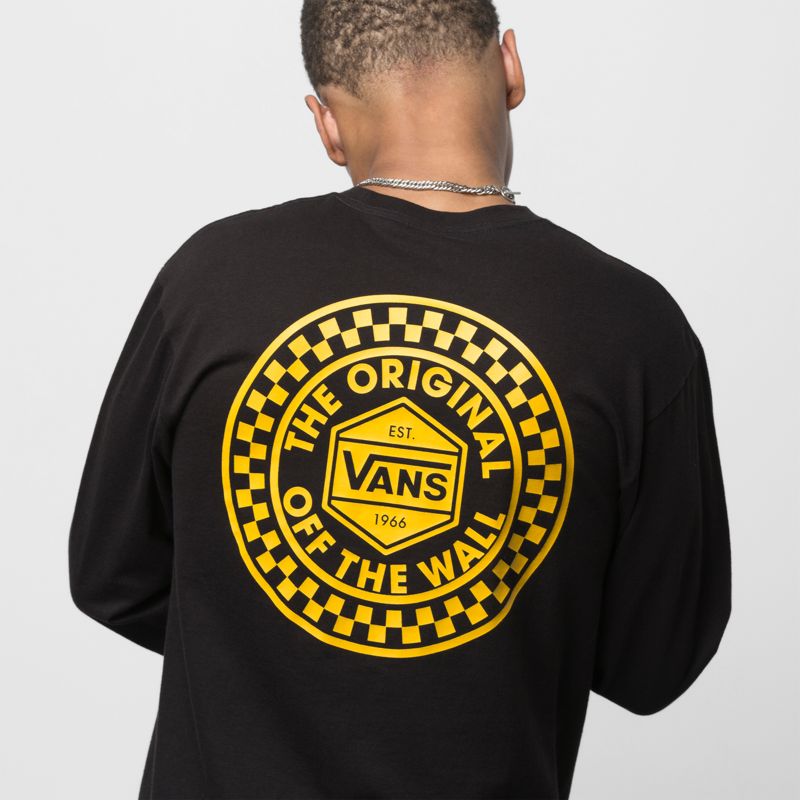 Camiseta Vans Circle Checker Hombre Negros | Mexico-IMK916702