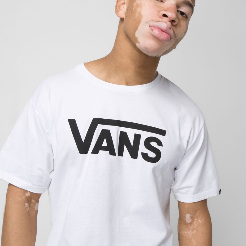 Camiseta Vans Classic Hombre Blancos Negros | Mexico-UCW408639