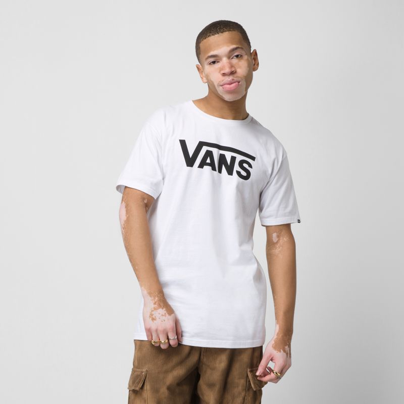 Camiseta Vans Classic Hombre Blancos Negros | Mexico-UCW408639