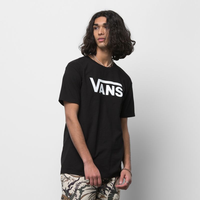 Camiseta Vans Classic Hombre Negros Blancos | Mexico-JTO172530