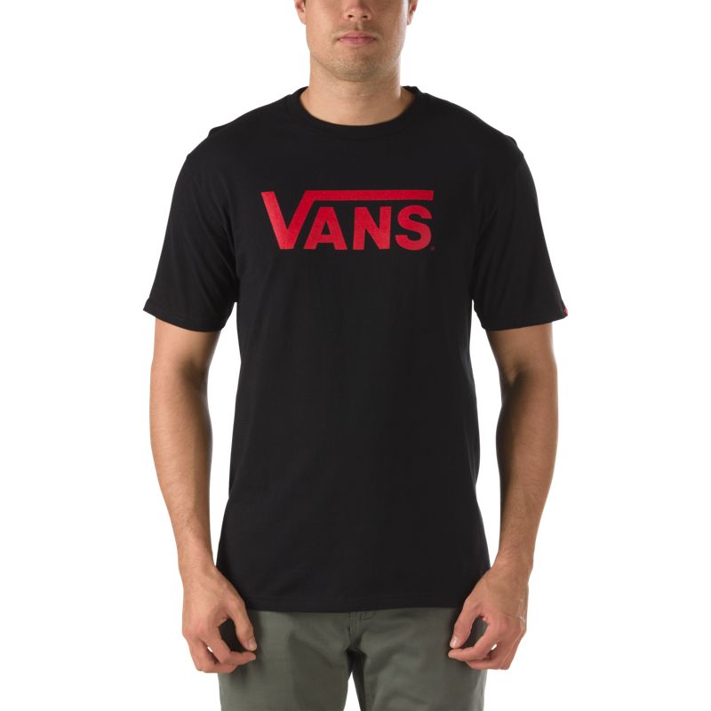 Camiseta Vans Classic Hombre Negros Rojos | Mexico-RSN103569