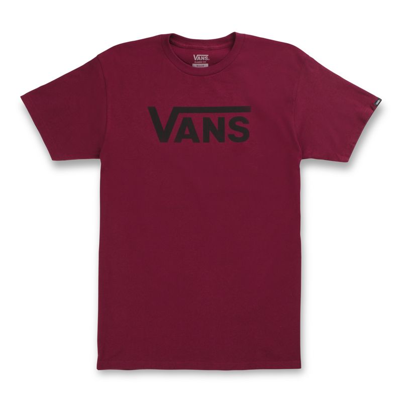 Camiseta Vans Classic Hombre Vino Negros | Mexico-UHL638429