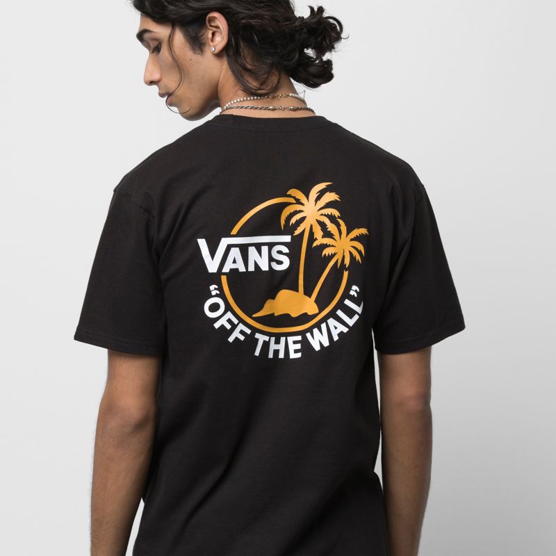 Camiseta Vans Classic Mini Dual Palm Hombre Negros Dorados Amarillos | Mexico-BQG693547