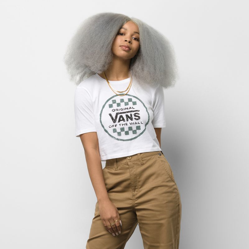 Camiseta Vans Drawn Out Mujer Blancos | Mexico-JQD936058