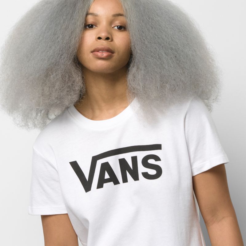 Camiseta Vans Flying Mujer Blancos | Mexico-ITX698125