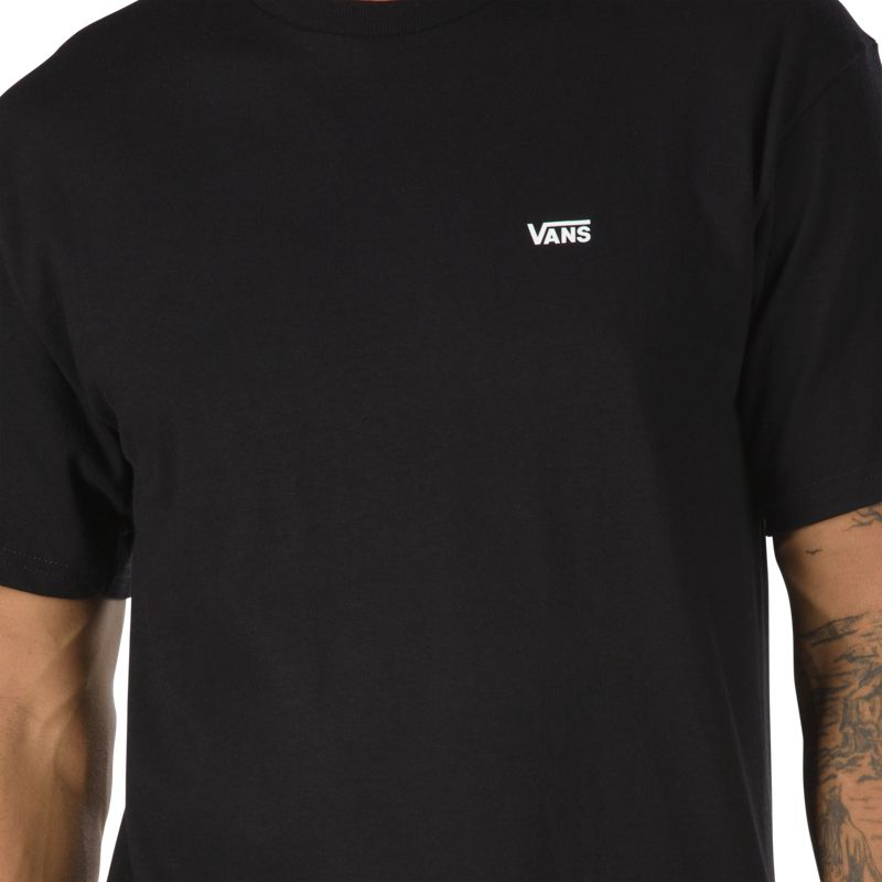 Camiseta Vans Left Chest Hombre Negros Blancos | Mexico-UQF421769