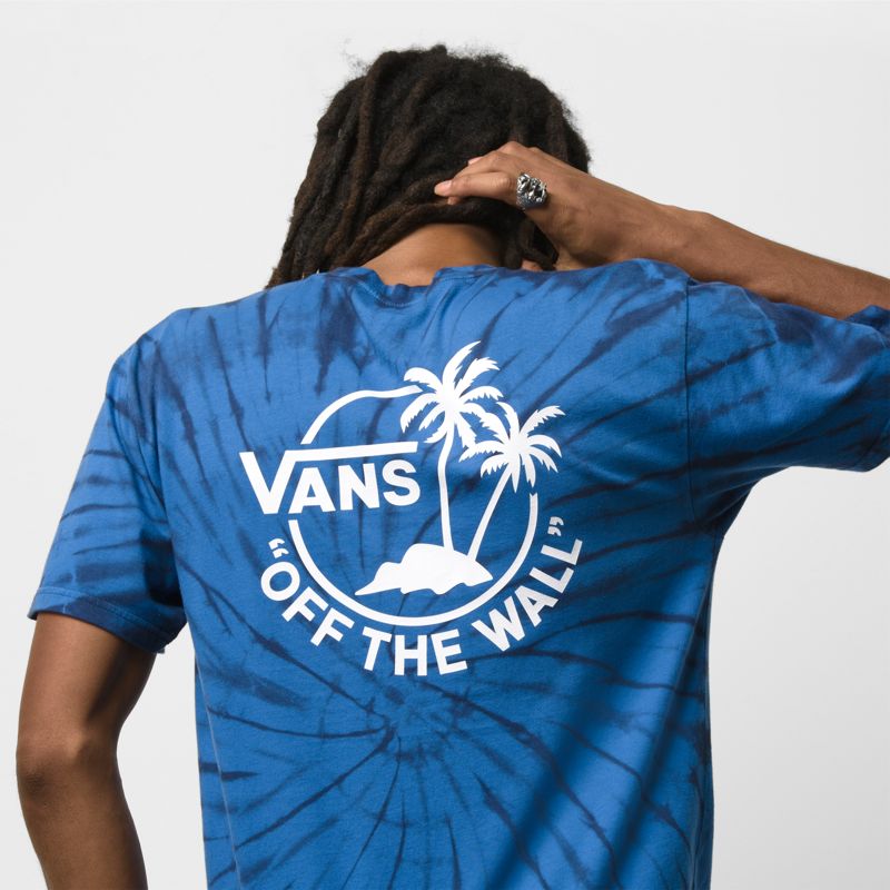 Camiseta Vans Mini Dual Palm Hombre Azules Blancos | Mexico-BJF592781