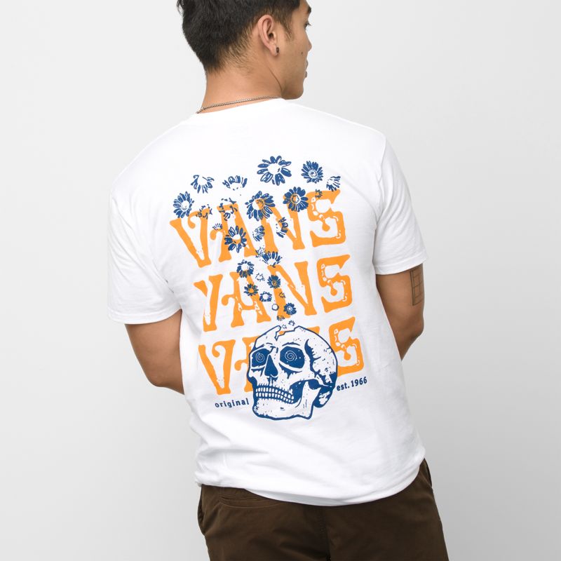 Camiseta Vans OG Skull Trip Hombre Blancos | Mexico-YXW923605