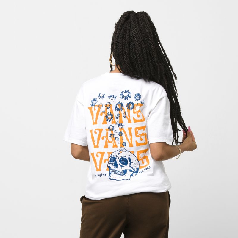 Camiseta Vans OG Skull Trip Hombre Blancos | Mexico-YXW923605