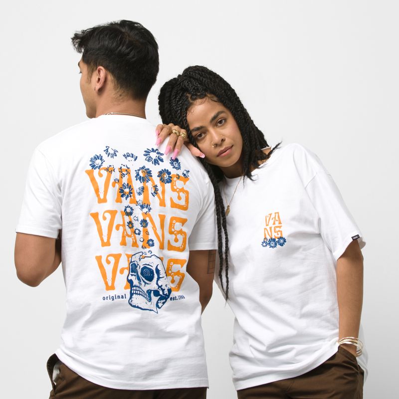 Camiseta Vans OG Skull Trip Hombre Blancos | Mexico-YXW923605