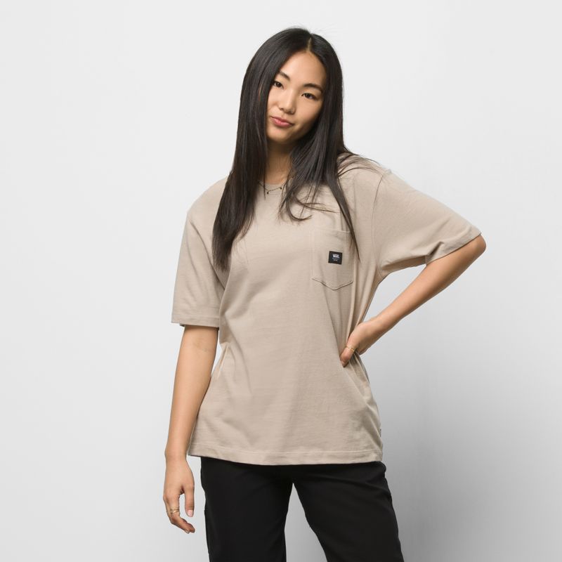 Camiseta Vans Patched Up Pocket Mujer Grises | Mexico-ZIL015947