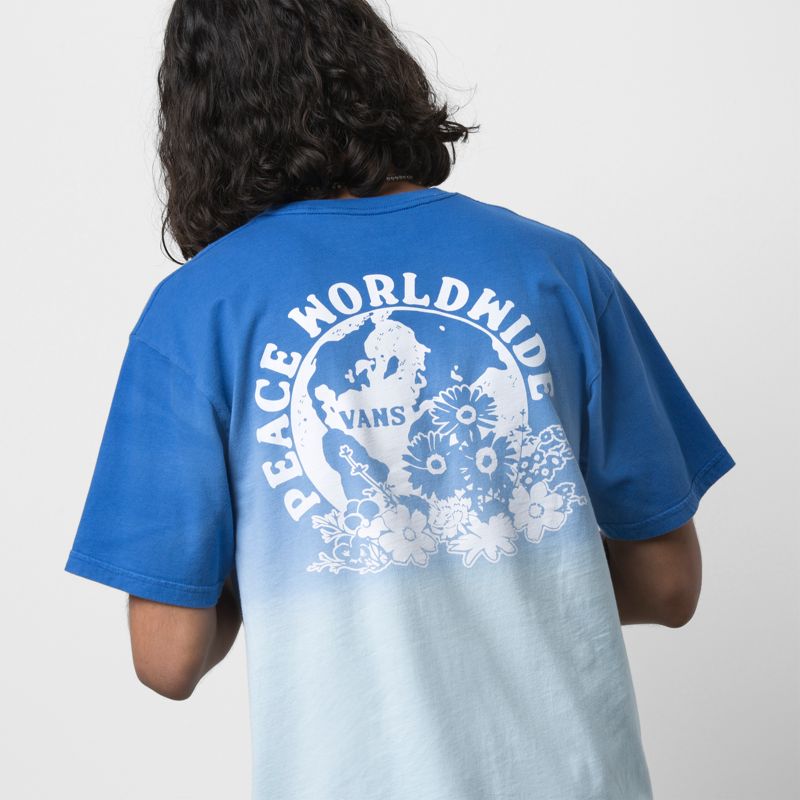 Camiseta Vans Peace Worldwide Hombre Azules | Mexico-YIL405827