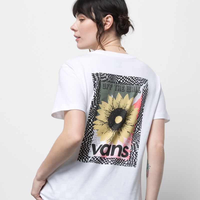 Camiseta Vans Skyflower Mujer Blancos | Mexico-REH735214