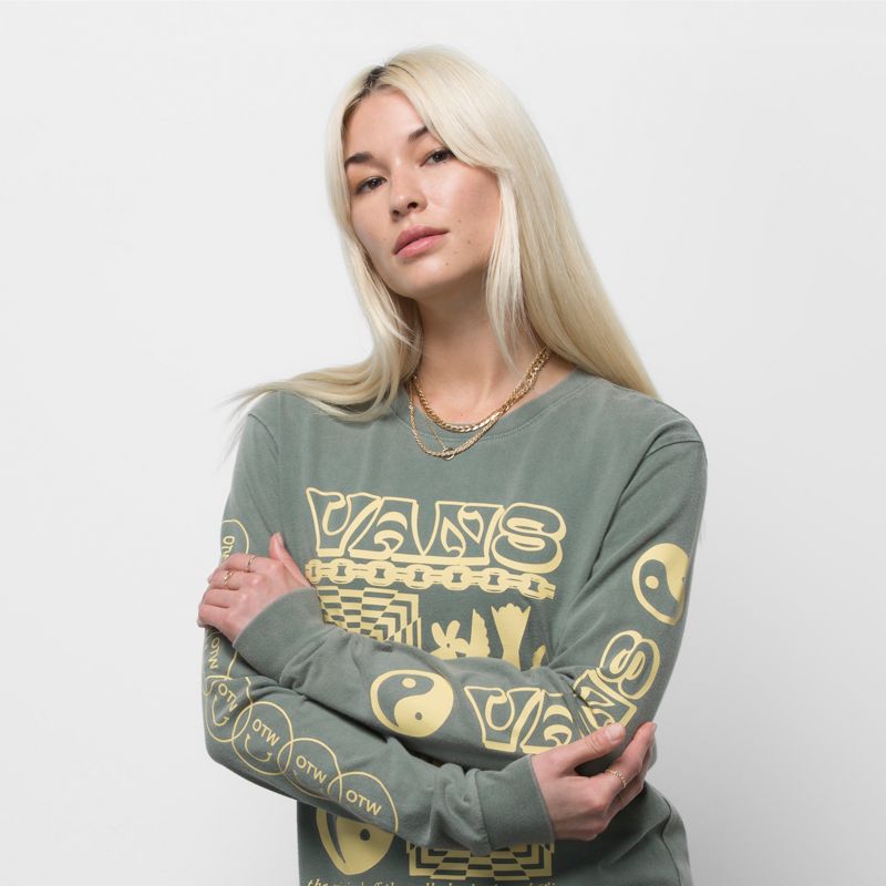 Camiseta Vans Symbolism Mujer Verdes | Mexico-HEB031972