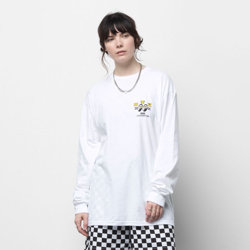 Camiseta Vans Vans X Mooneyes Mujer Blancos | Mexico-AMG450792